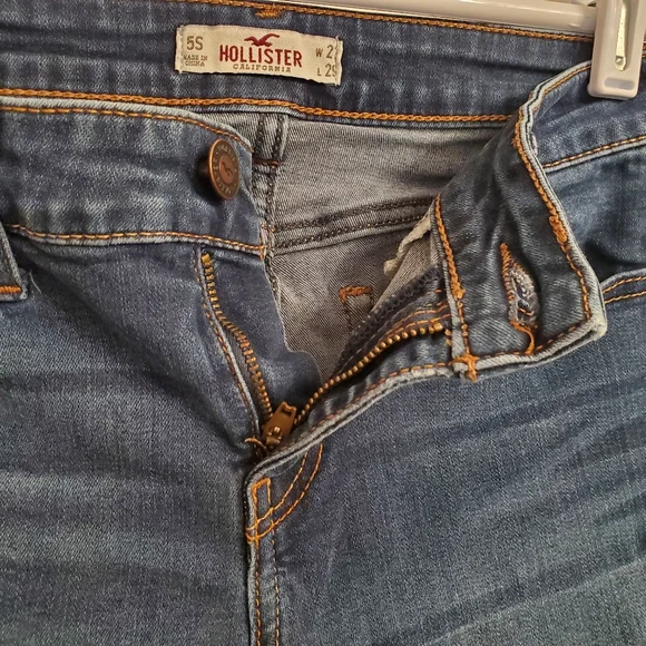 Hollister Super Skinny Jeans 5S 27x29 Dark Blue Denim Womens 5 Pocket Style - Picture 4 of 8